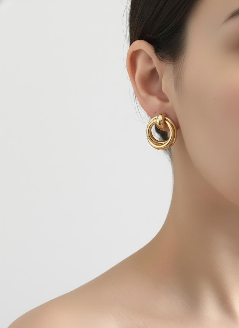 Boucles d'oreilles argenté ou doré Elise