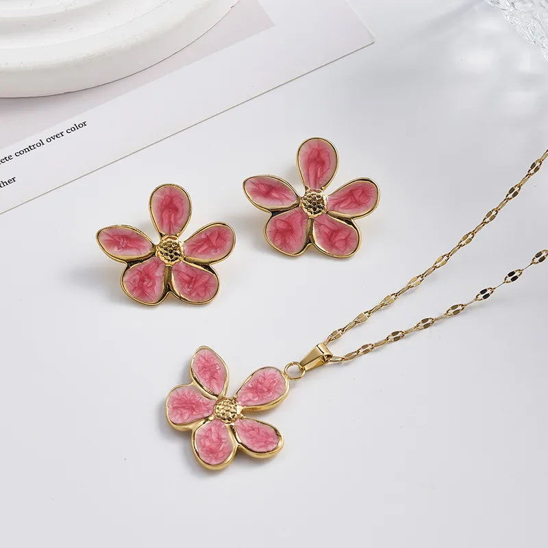 Ensemble De Collier Et Boucles D'Oreilles En Acier Inoxydable 304