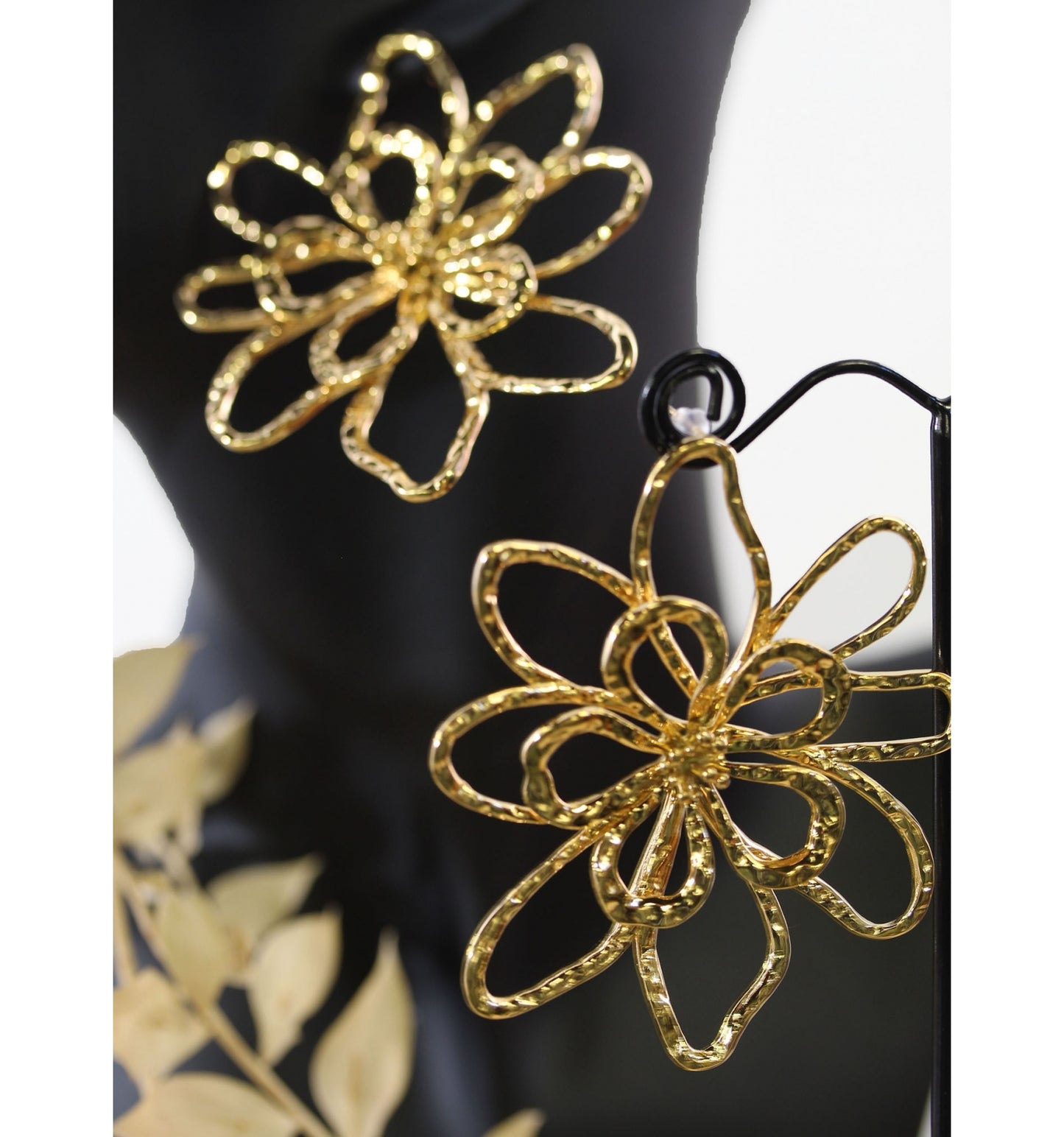 Boucles d'oreilles fleurale acier inoxydable 316