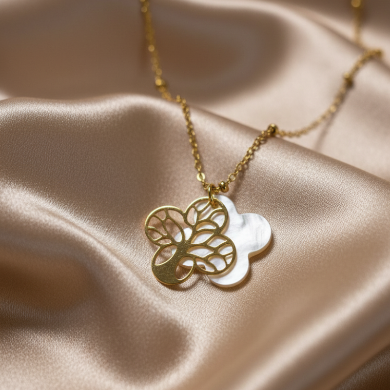 Collier Arbre de Vie Fleuri