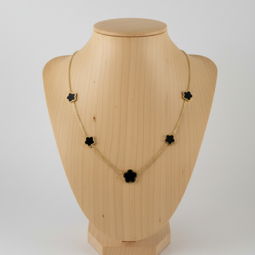 Collier Pendentif Fleurs en Acier Inoxydable