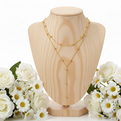 collier en forme Y doré Lumira