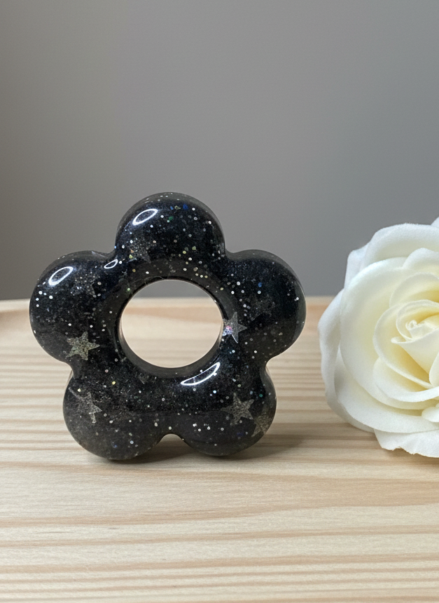 PAMPILLE : Boucles d'oreilles fleurs résine