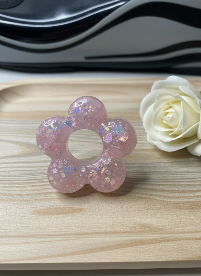 PAMPILLE : Boucles d'oreilles fleurs résine