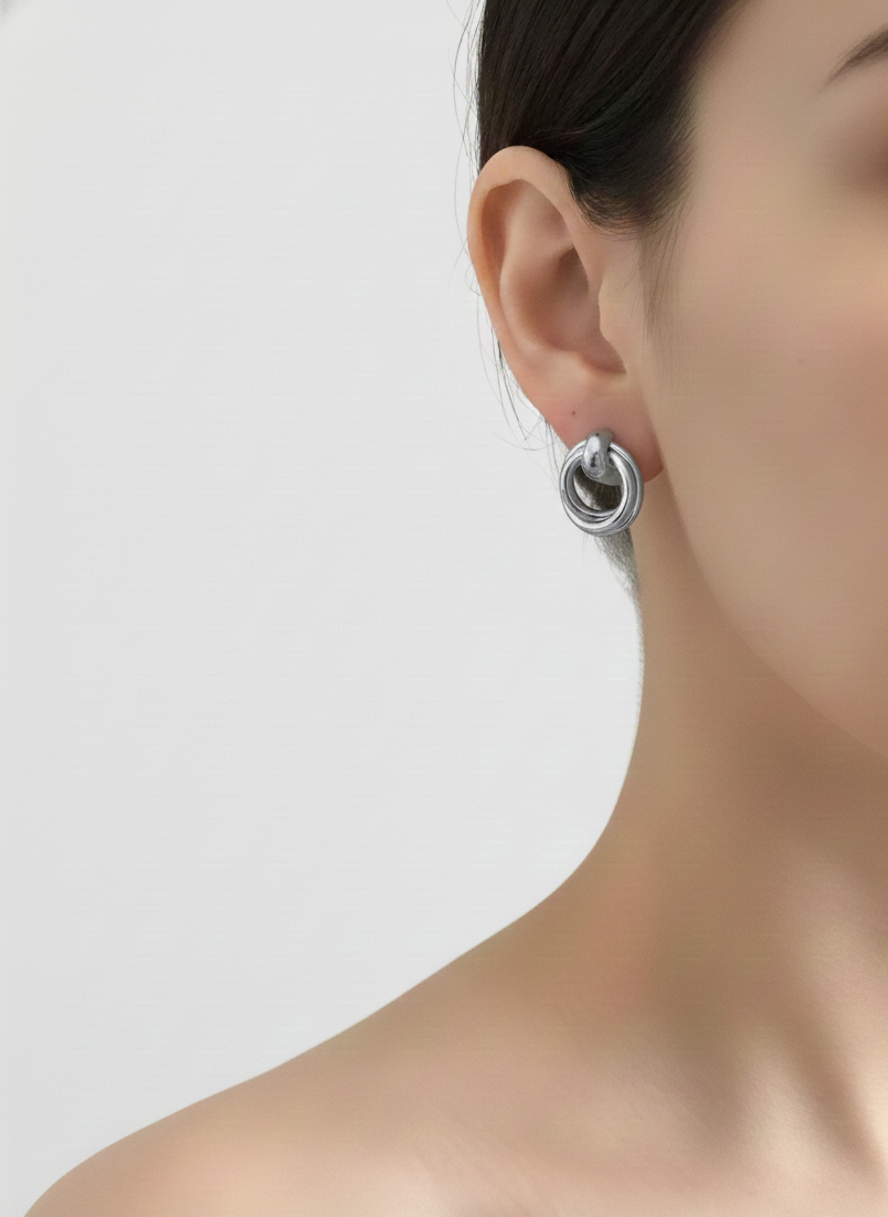 Boucles  d'oreilles argenté ou doré Elise