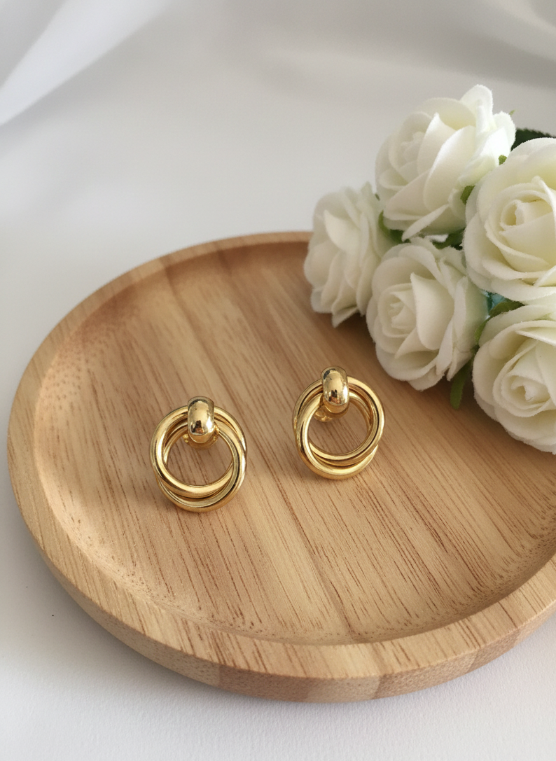 Boucles  d'oreilles argenté ou doré Elise