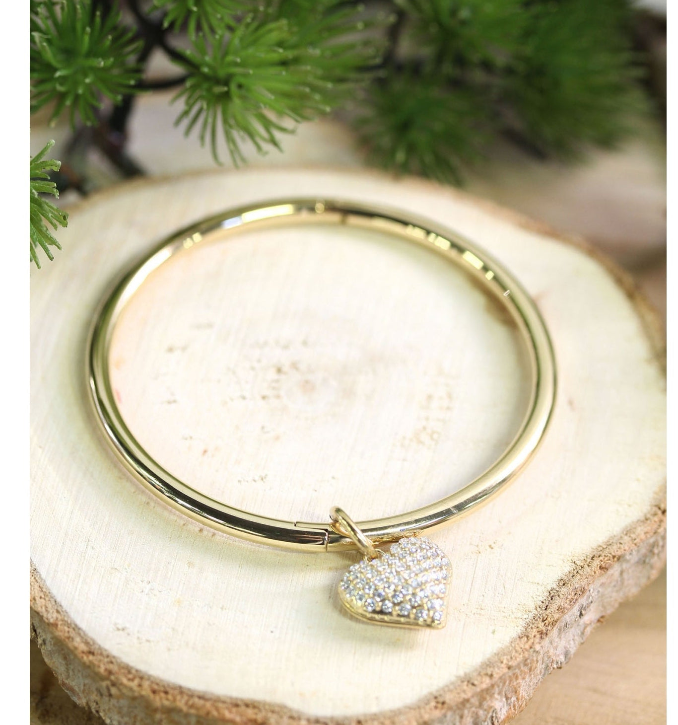 Jonc Cœur Scintillant doré